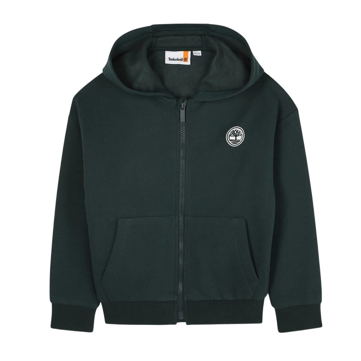 Dark Green - Front - Timberland Boys Fleece Outdoor Full Zip Hoodie