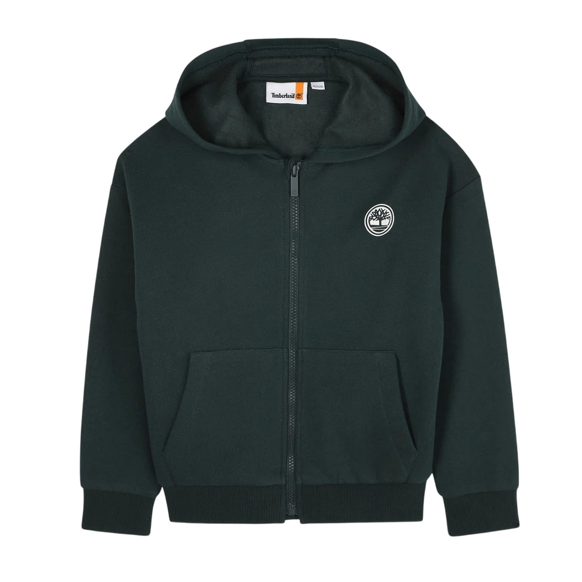 Dark Green - Front - Timberland Boys Fleece Outdoor Full Zip Hoodie