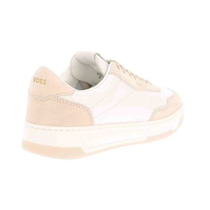 White - Back - Boss Womens-Ladies Baltimore Leather Trainers