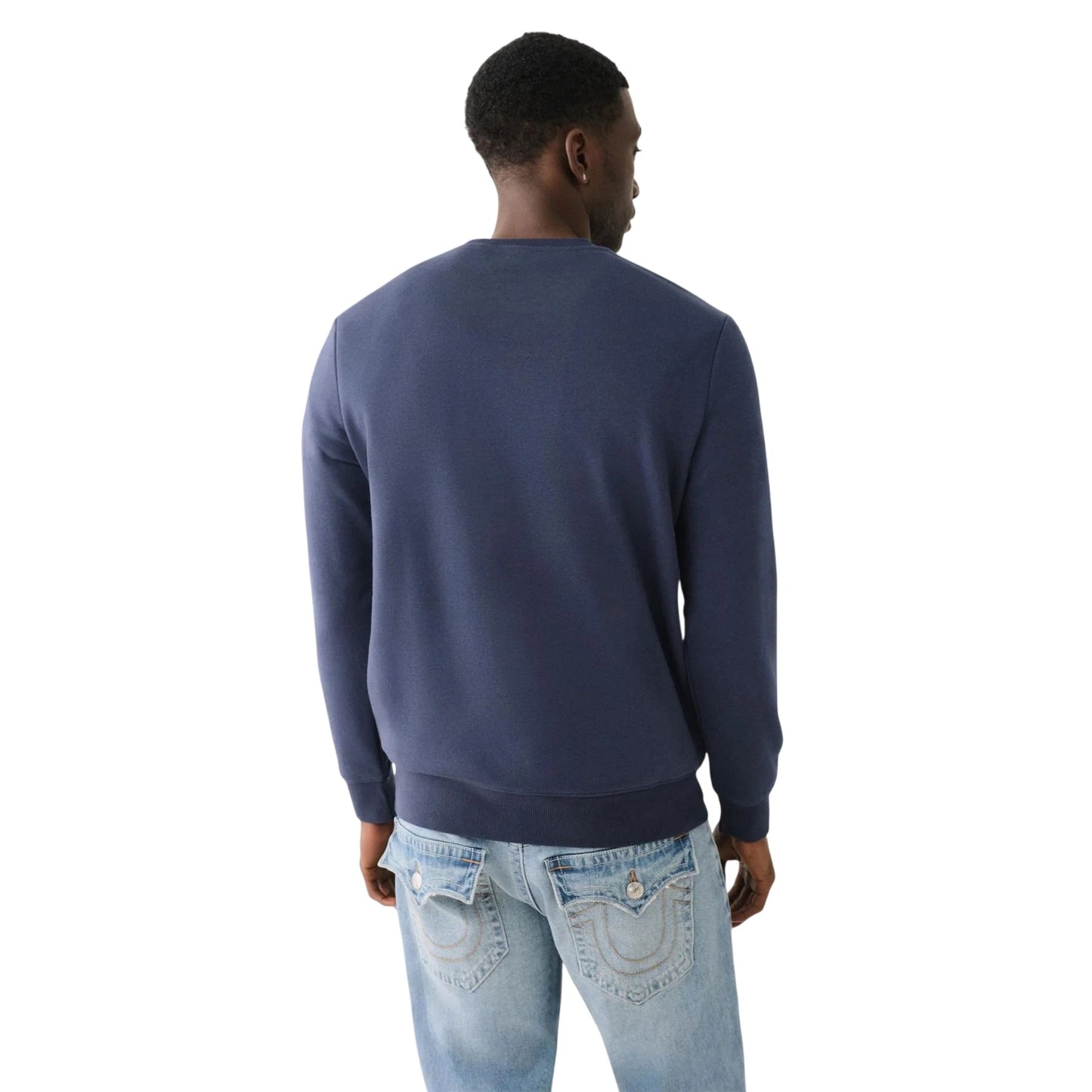 Dress Blue - Back - True Religion Mens Crew Neck Sweatshirt