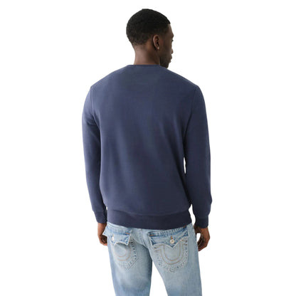 Dress Blue - Back - True Religion Mens Crew Neck Sweatshirt