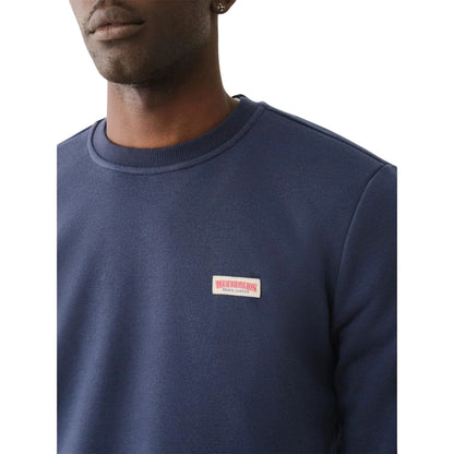 Dress Blue - Side - True Religion Mens Crew Neck Sweatshirt