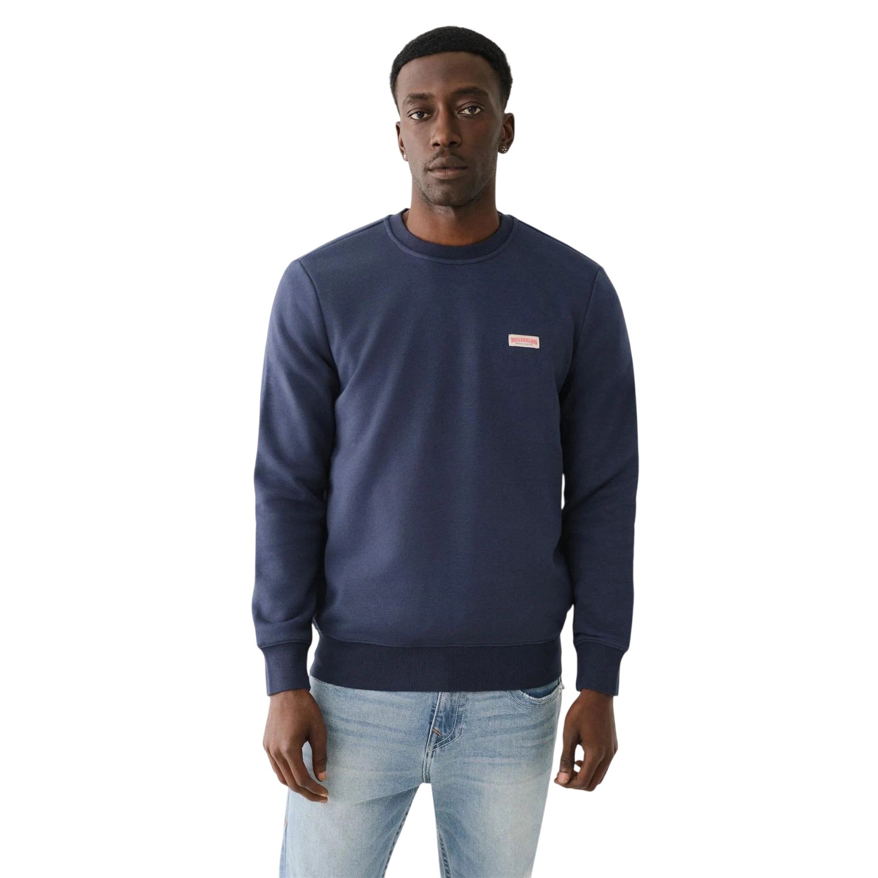 Dress Blue - Front - True Religion Mens Crew Neck Sweatshirt