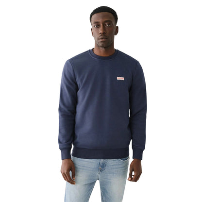 Dress Blue - Front - True Religion Mens Crew Neck Sweatshirt