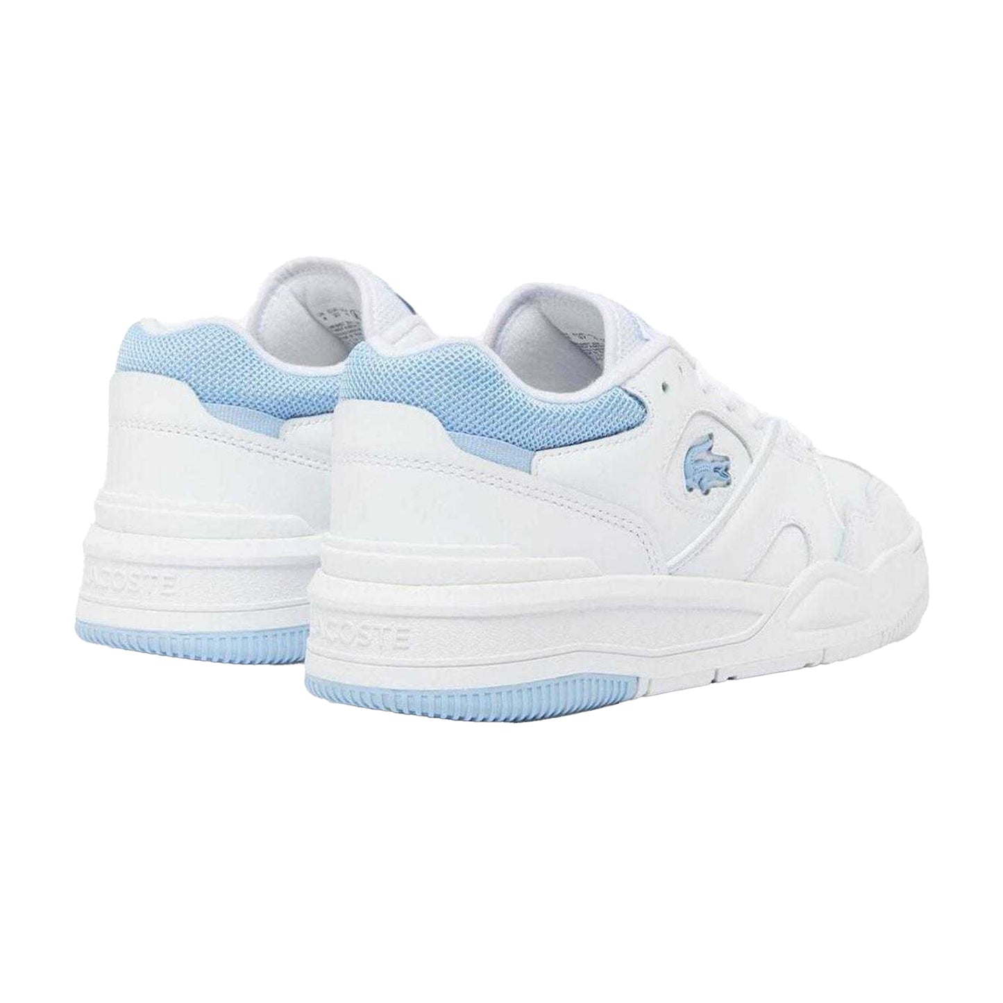 White-Blue - Back - Lacoste Womens-Ladies Lineshot Leather Tennis Trainers