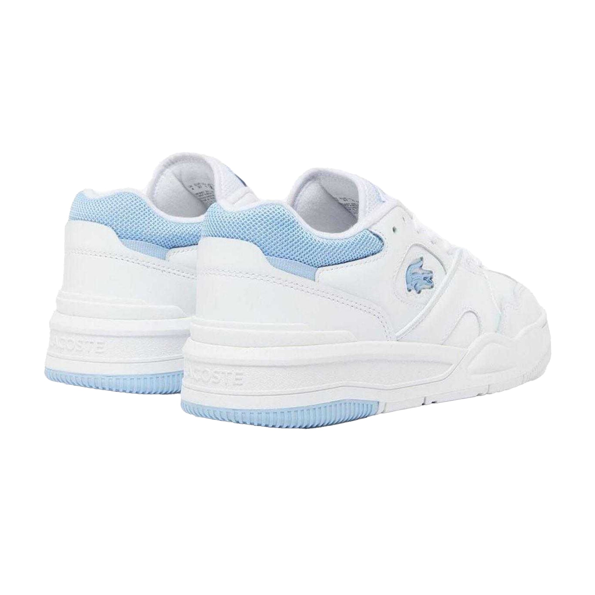 White-Blue - Back - Lacoste Womens-Ladies Lineshot Leather Tennis Trainers