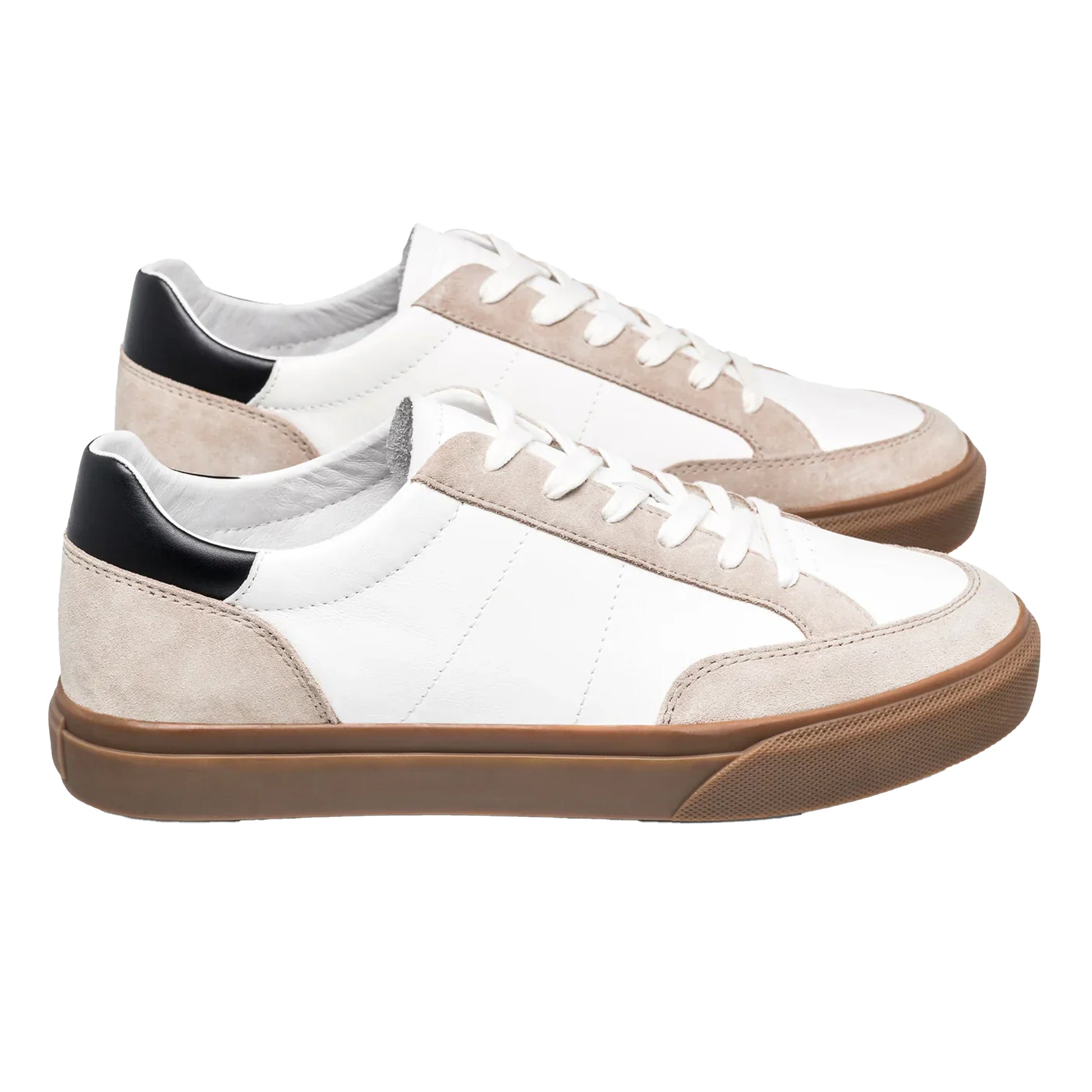 White-Grey-Gum - Lifestyle - CLAE Childrens-Kids Monroe Venice Leather Flat Trainers