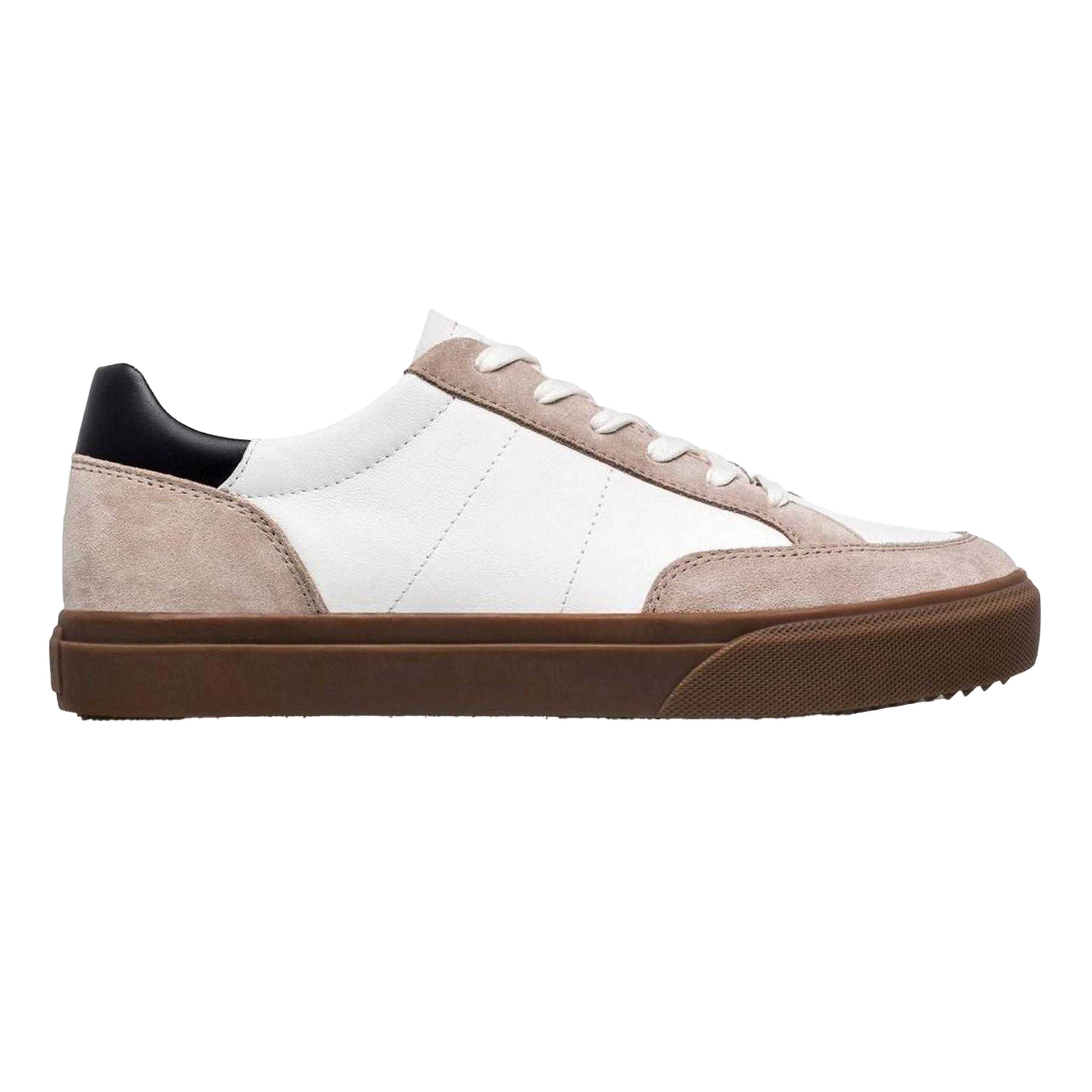 White-Grey-Gum - Front - CLAE Childrens-Kids Monroe Venice Leather Flat Trainers