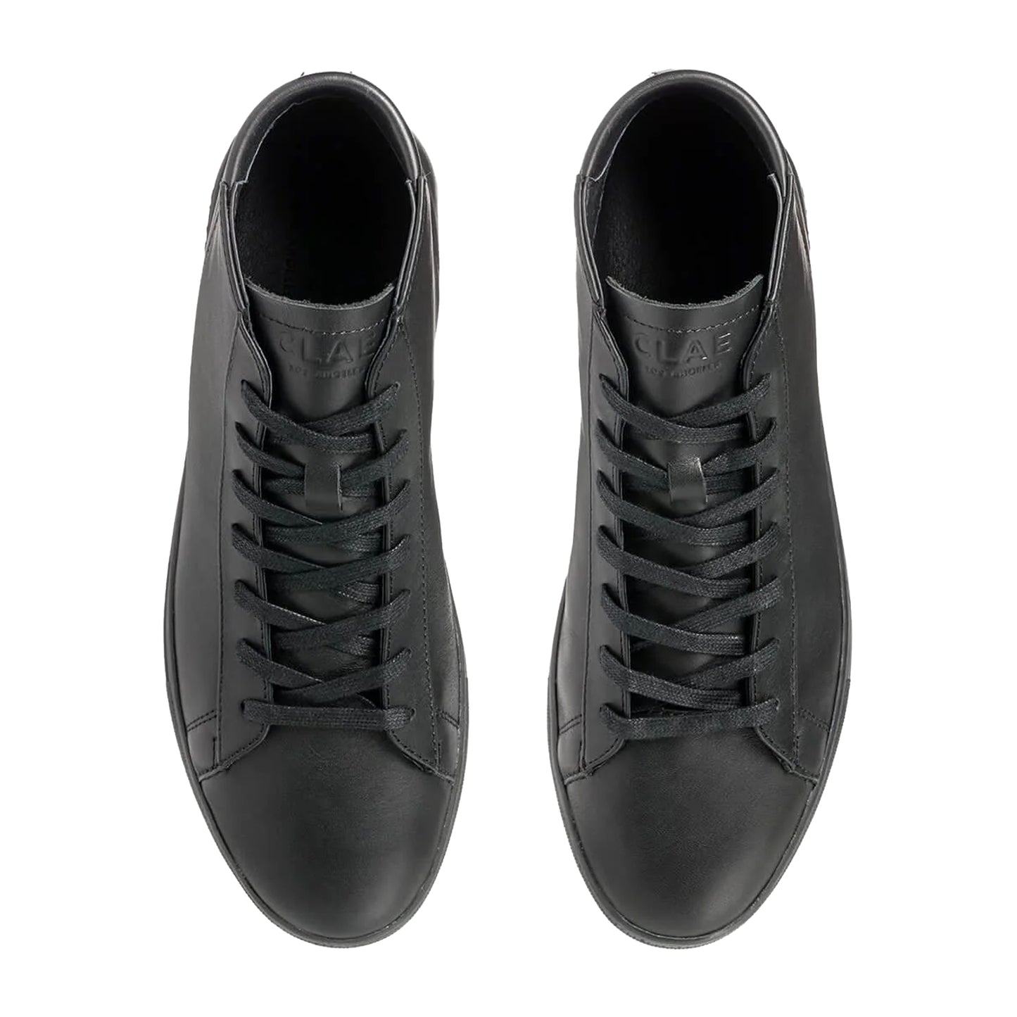 Triple Black - Back - CLAE Unisex Adult Bradley Leather Mid Cut Trainers