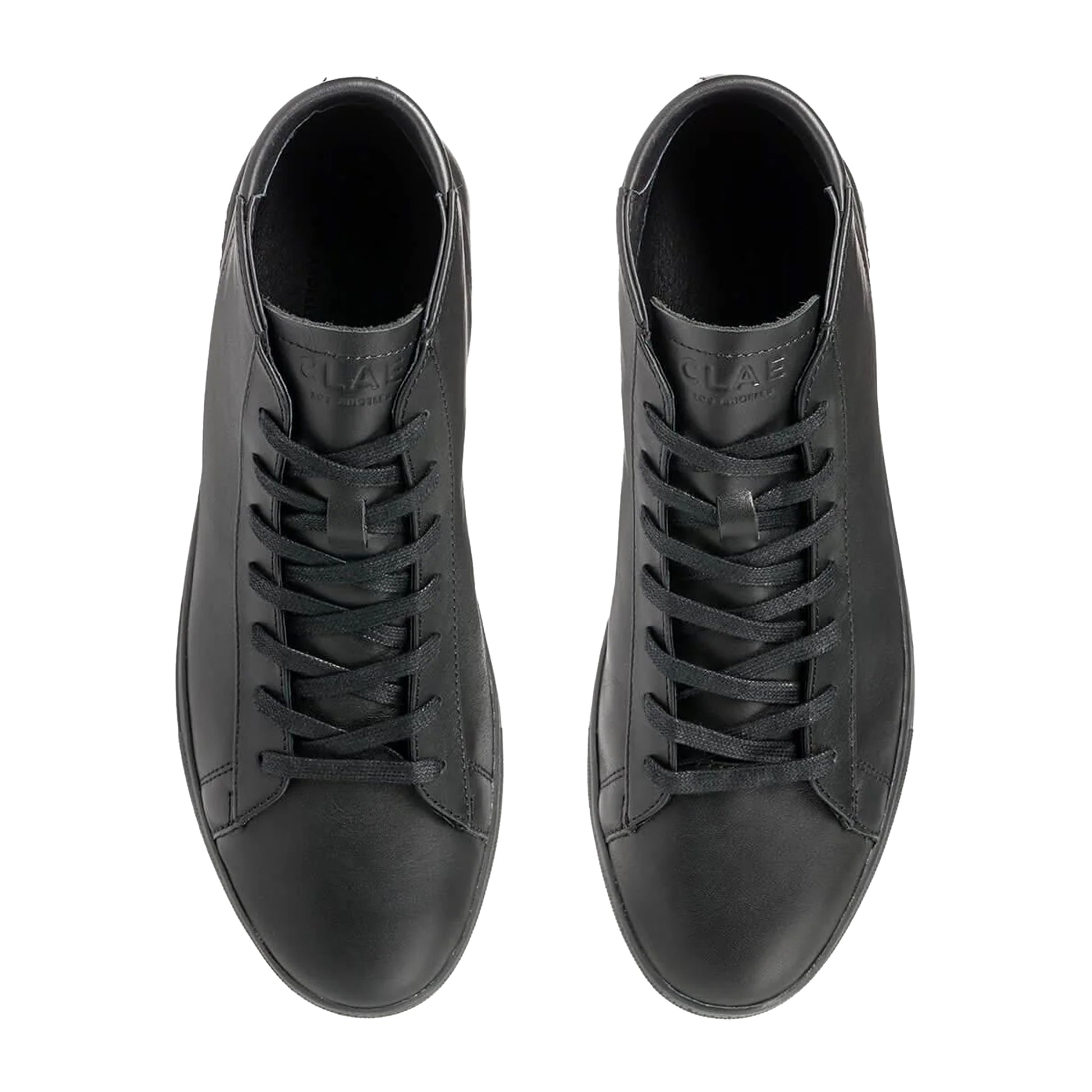 Triple Black - Back - CLAE Unisex Adult Bradley Leather Mid Cut Trainers