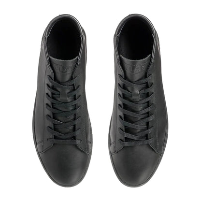 Triple Black - Back - CLAE Unisex Adult Bradley Leather Mid Cut Trainers