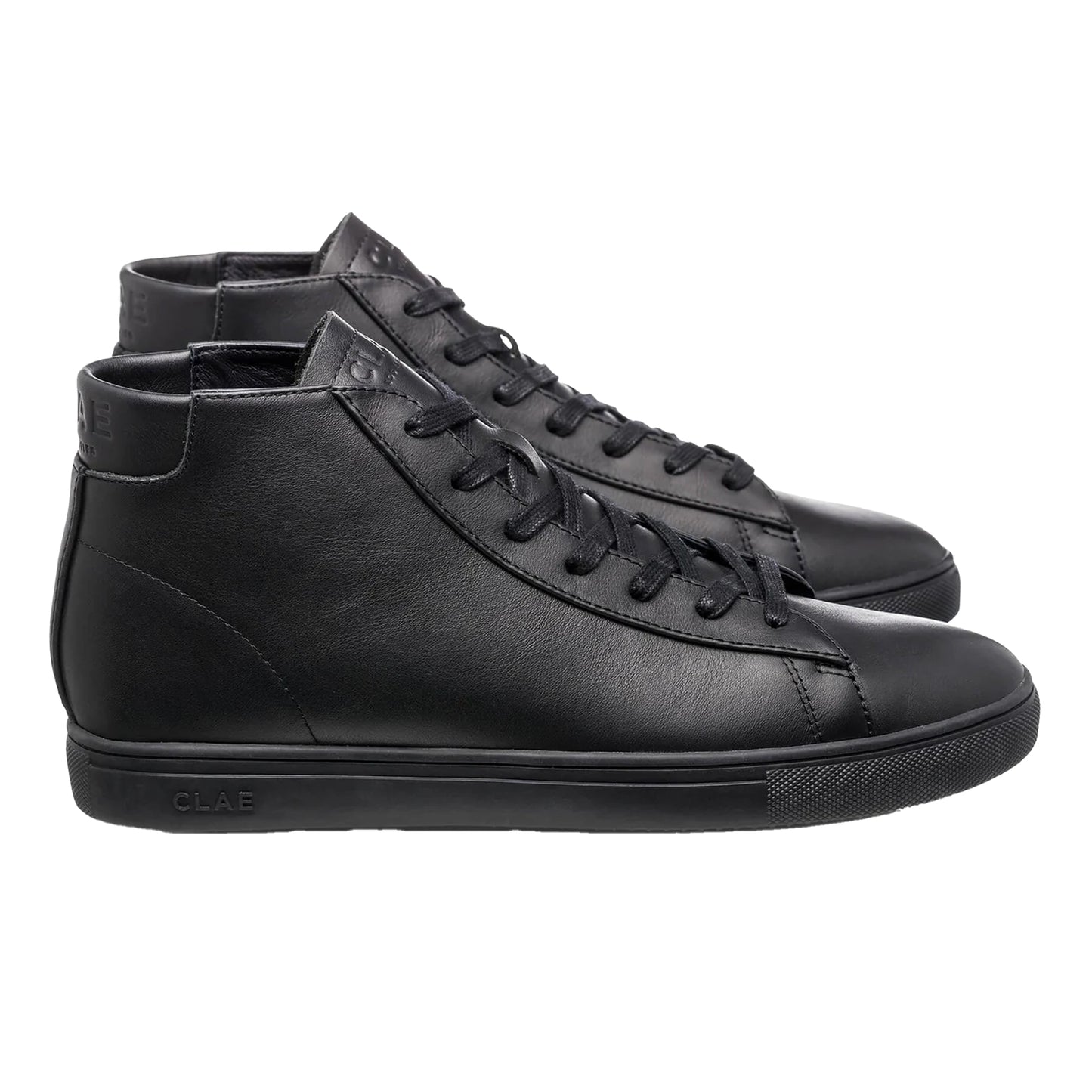 Triple Black - Lifestyle - CLAE Unisex Adult Bradley Leather Mid Cut Trainers