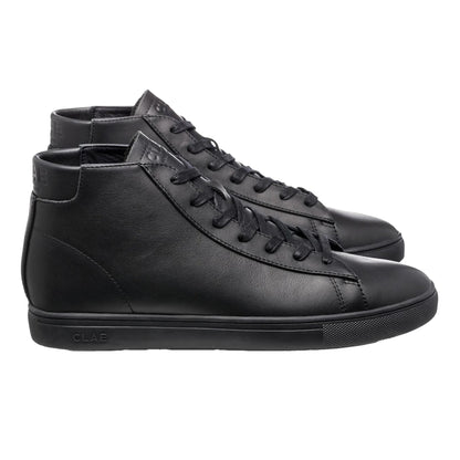 Triple Black - Lifestyle - CLAE Unisex Adult Bradley Leather Mid Cut Trainers
