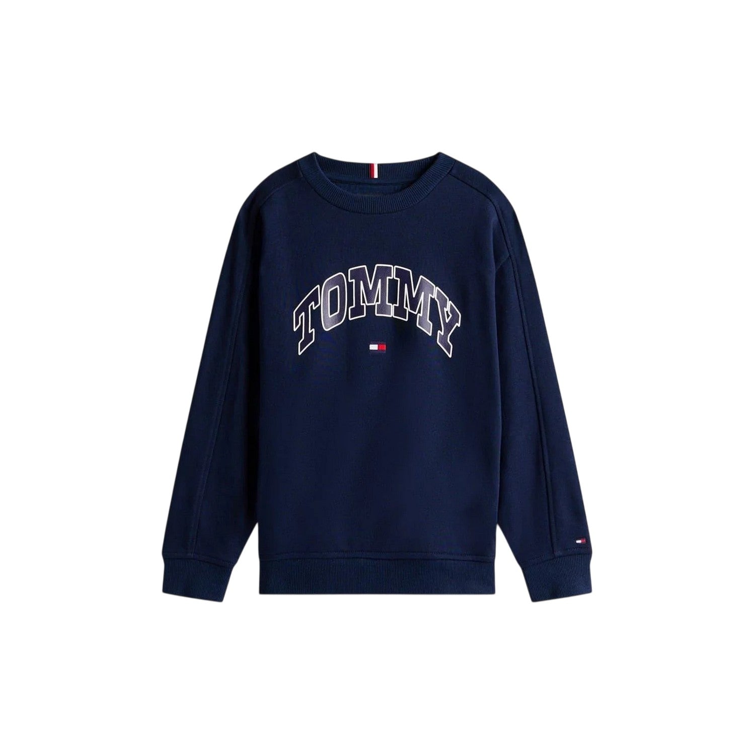 Night Navy - Front - Tommy Hilfiger Childrens-Kids Varsity Cotton Blend Relaxed Fit Sweatshirt