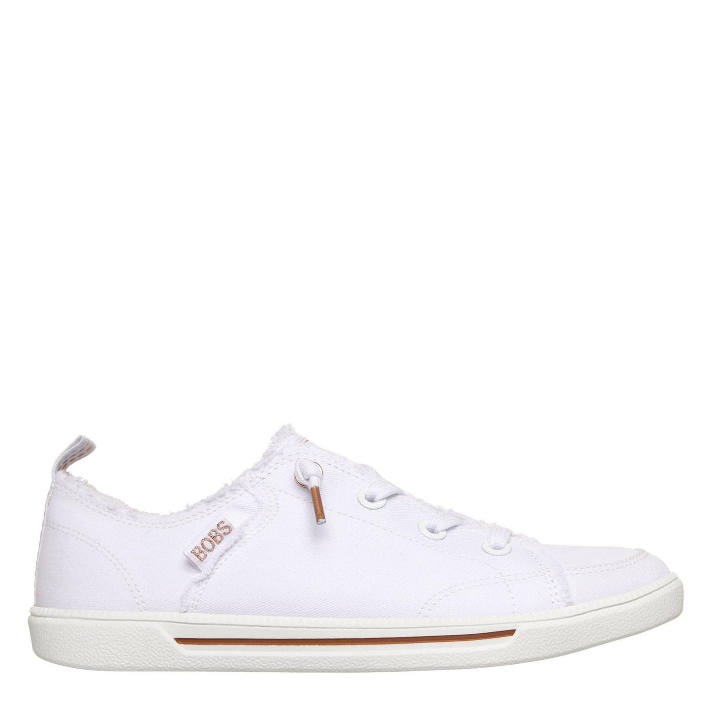 White - Front - Skechers Womens-Ladies Bobs B Cute 2 Canvas Trainers
