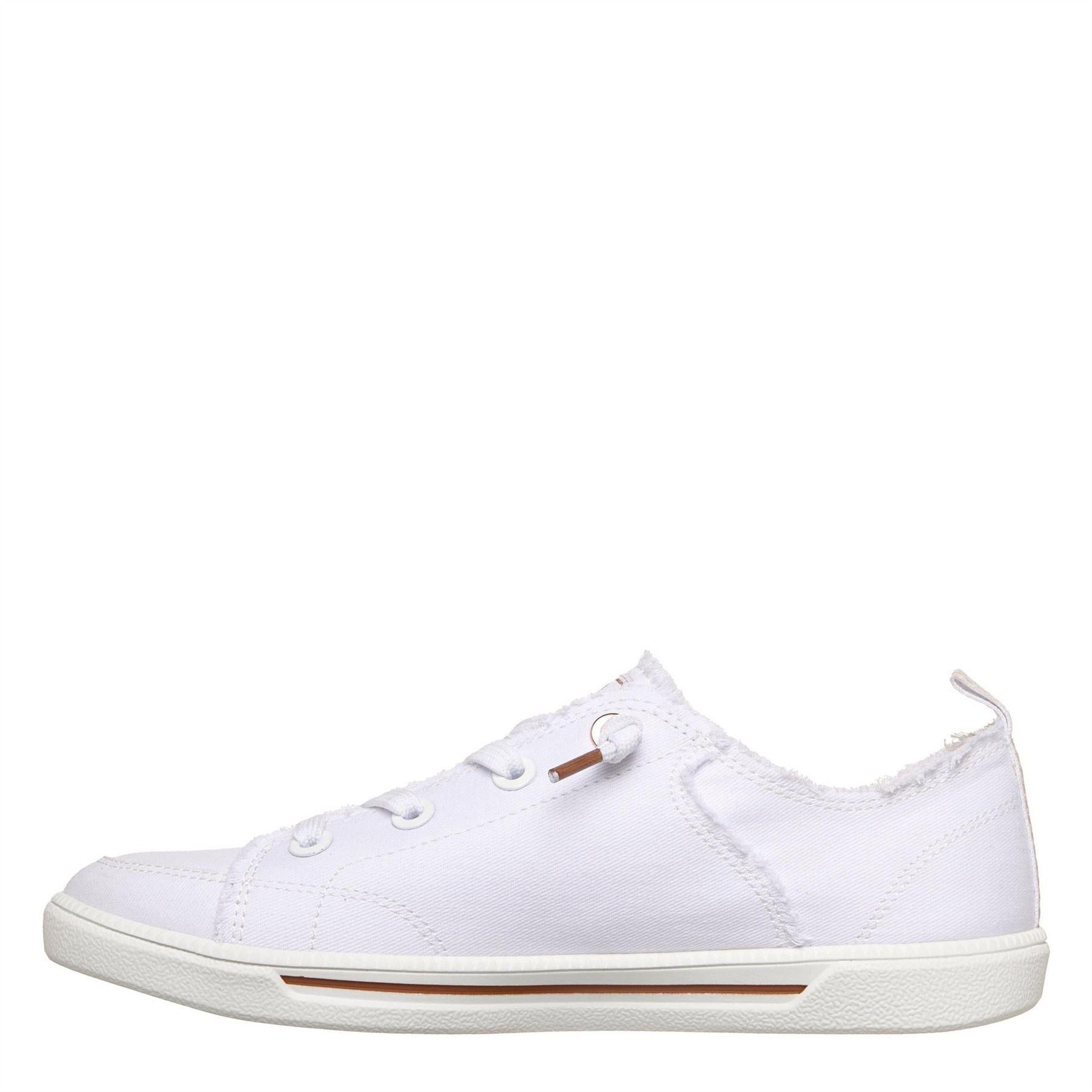 White - Back - Skechers Womens-Ladies Bobs B Cute 2 Canvas Trainers