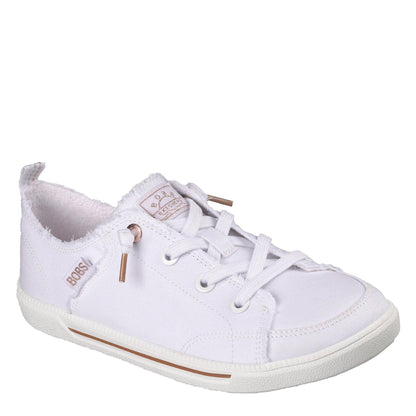 White - Side - Skechers Womens-Ladies Bobs B Cute 2 Canvas Trainers