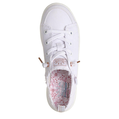 White - Lifestyle - Skechers Womens-Ladies Bobs B Cute 2 Canvas Trainers