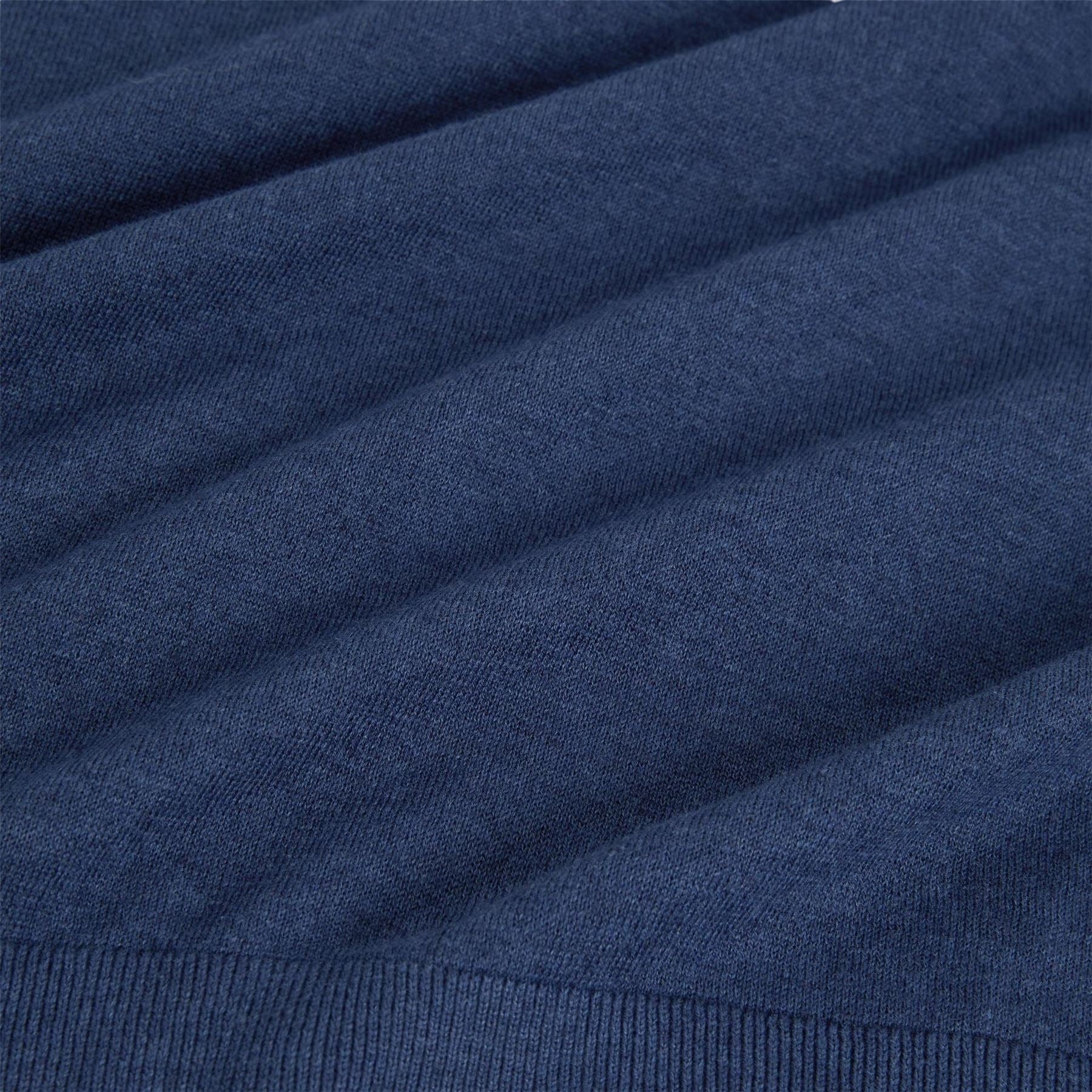 Mid Navy - Side - Ted Baker Mens Linen Blend Crew Neck Jumper