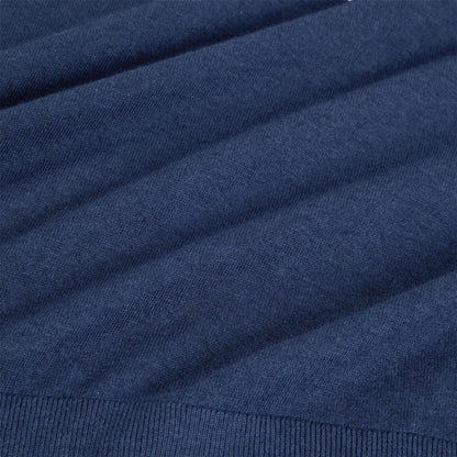 Mid Navy - Side - Ted Baker Mens Linen Blend Crew Neck Jumper