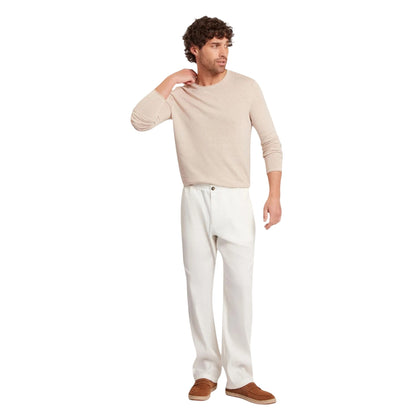 Taupe - Lifestyle - Ted Baker Mens Linen Blend Crew Neck Jumper