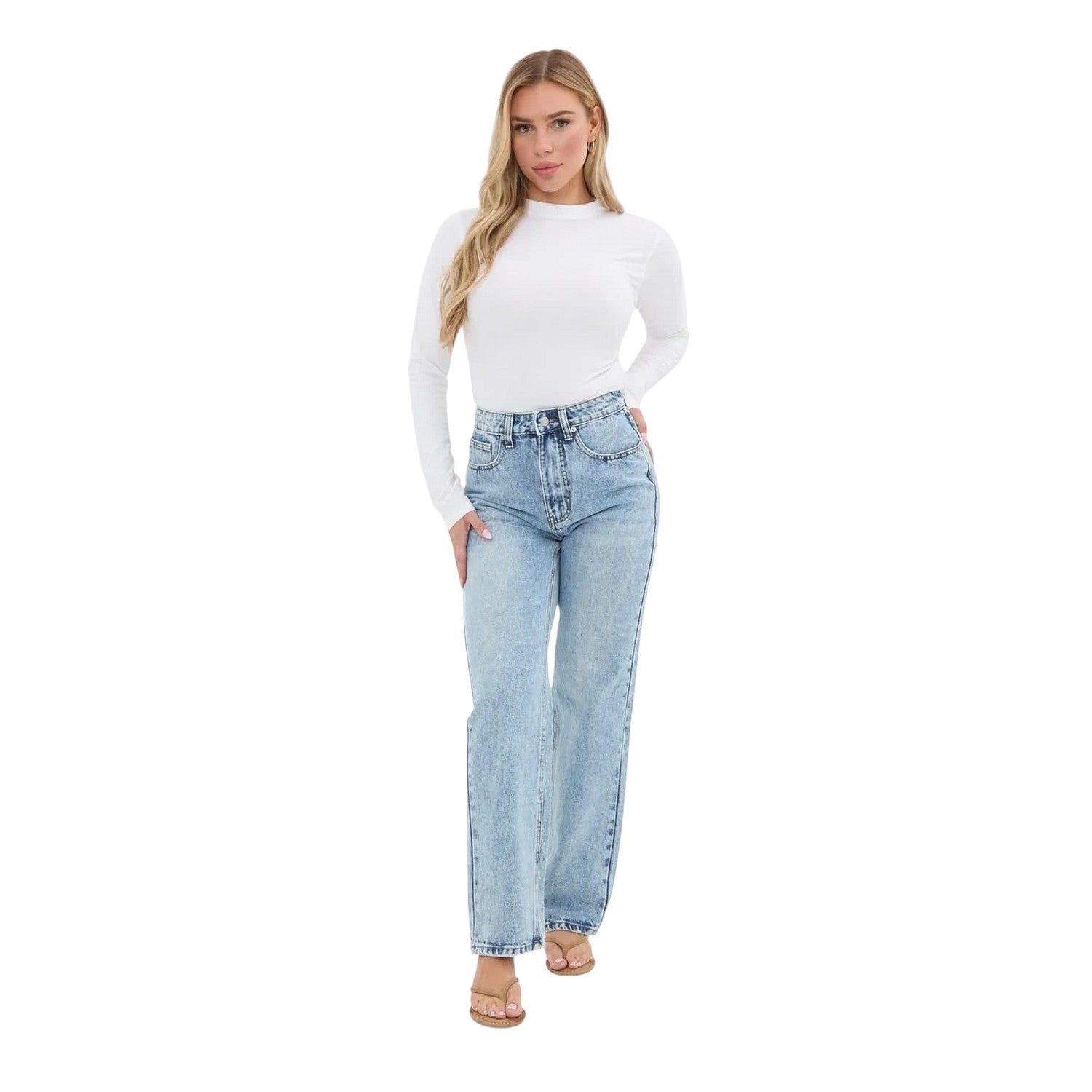 White - Lifestyle - I Saw It First Womens-Ladies Fitted Long-Sleeved Bodysuit