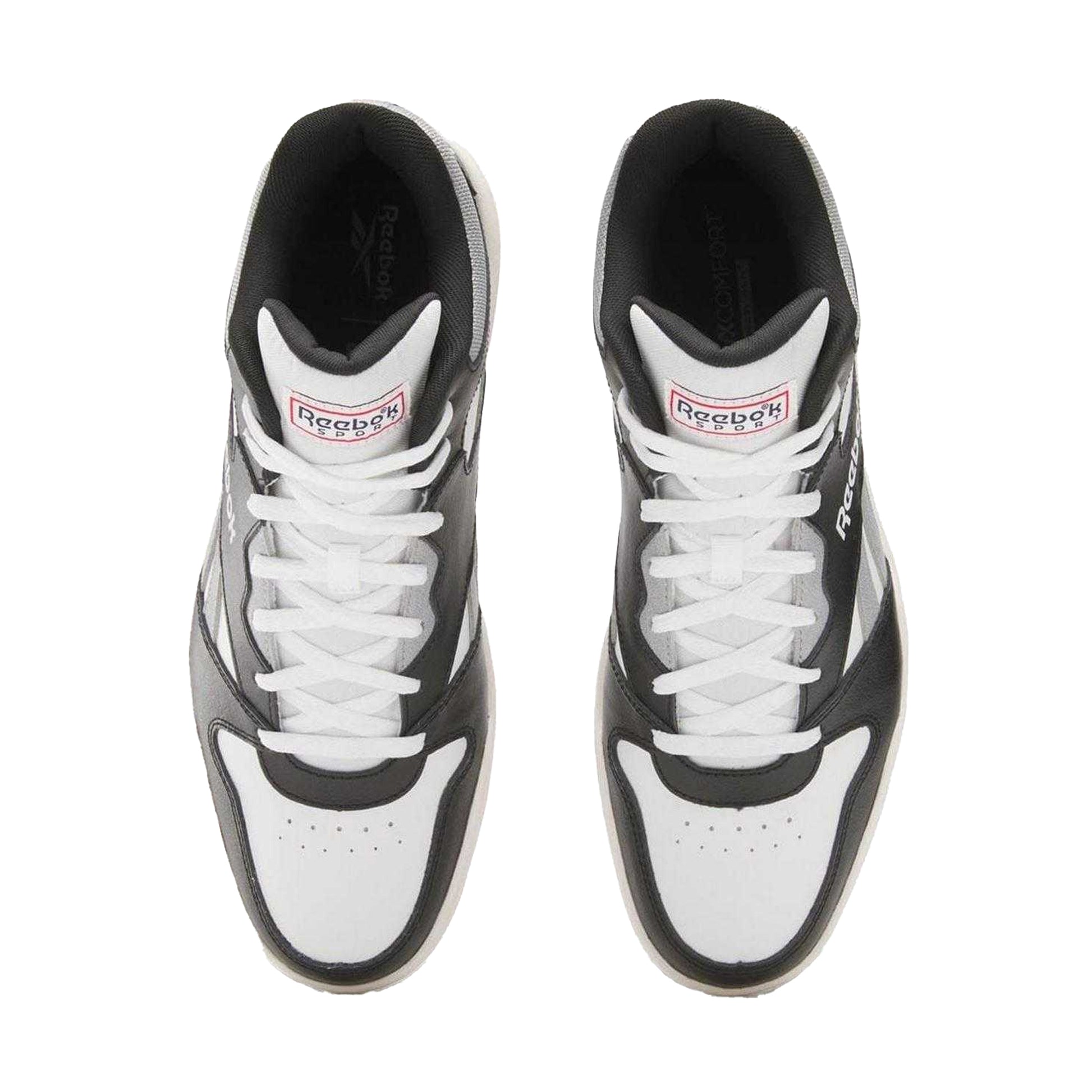White-Black - Side - Reebok Childrens-Kids BB 4500 Leather Trainers