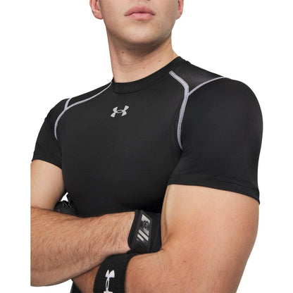 Black - Side - Under Armour Mens Elite HeatGear Compression Base Layer Top