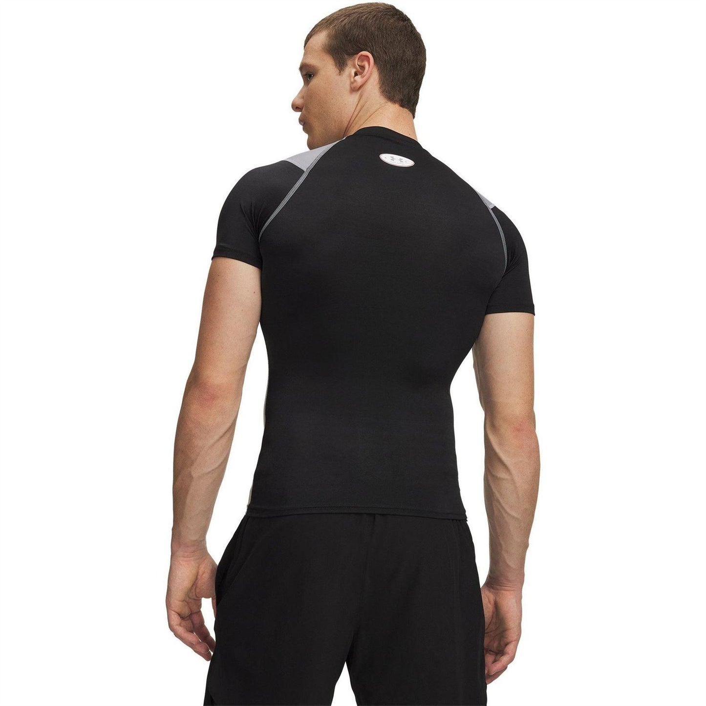 Black-Steel - Back - Under Armour Mens Elite HeatGear Compression Base Layer Top