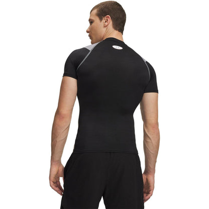 Black-Steel - Back - Under Armour Mens Elite HeatGear Compression Base Layer Top