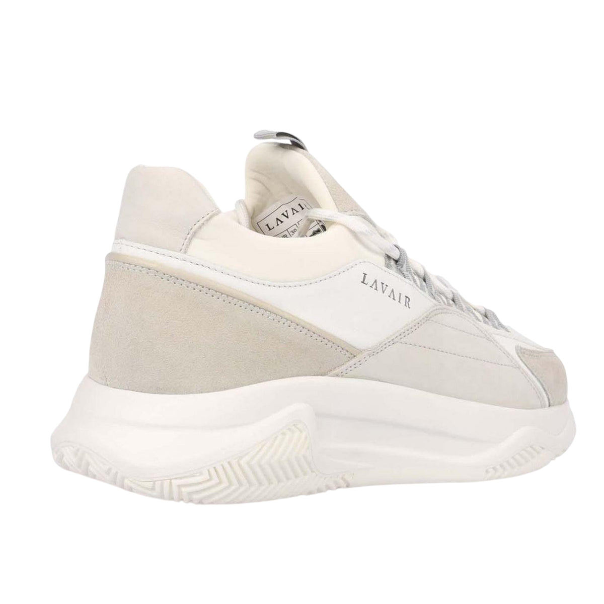 White - Back - Lavair Womens-Ladies Creator Panelled Nappa Leather Trainers
