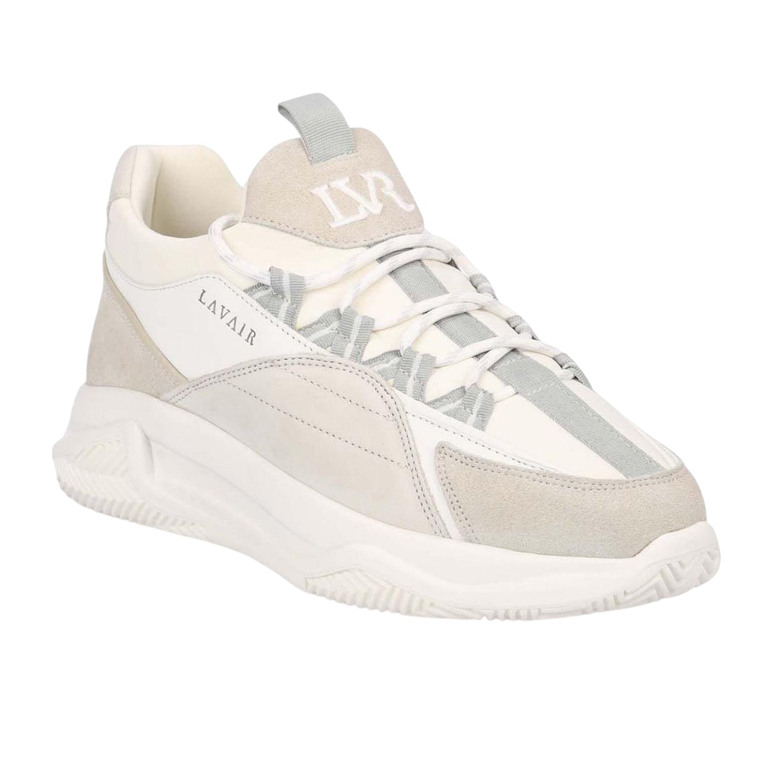 White - Lifestyle - Lavair Mens Creator Panelled Nappa Leather Trainers