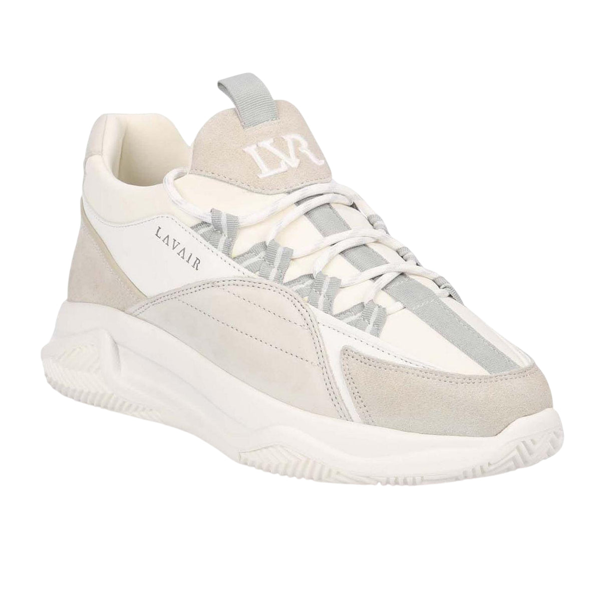White - Lifestyle - Lavair Womens-Ladies Creator Panelled Nappa Leather Trainers