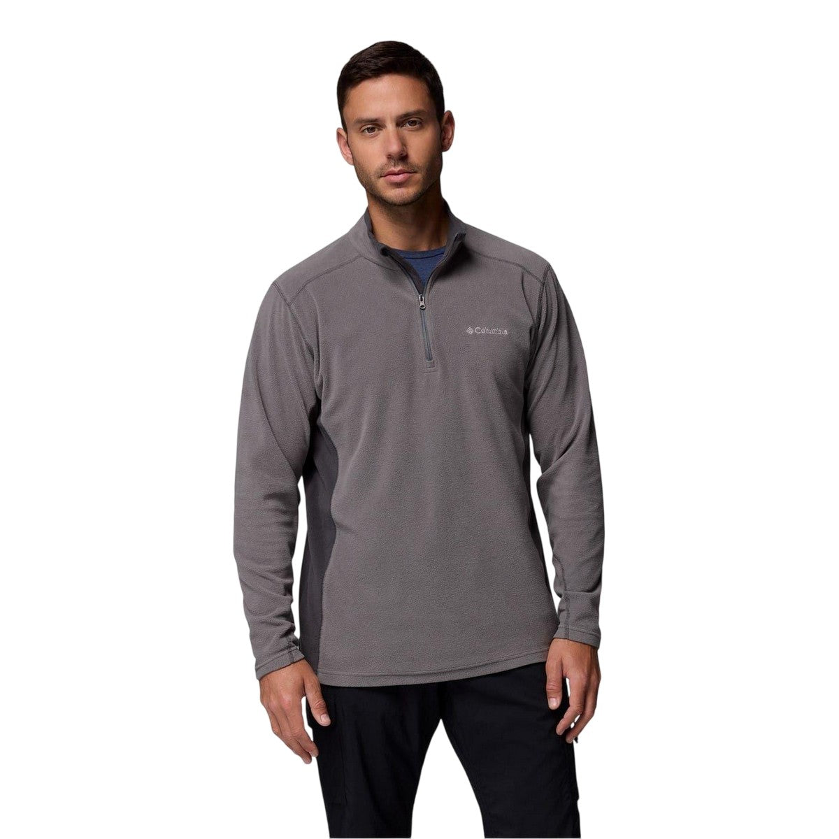 Grey - Front - Columbia Mens Klamath Range Half Zip Fleece Top
