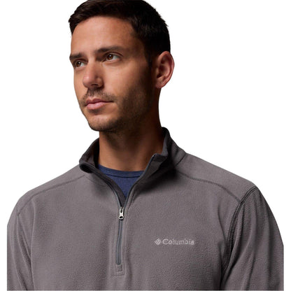 Grey - Back - Columbia Mens Klamath Range Half Zip Fleece Top
