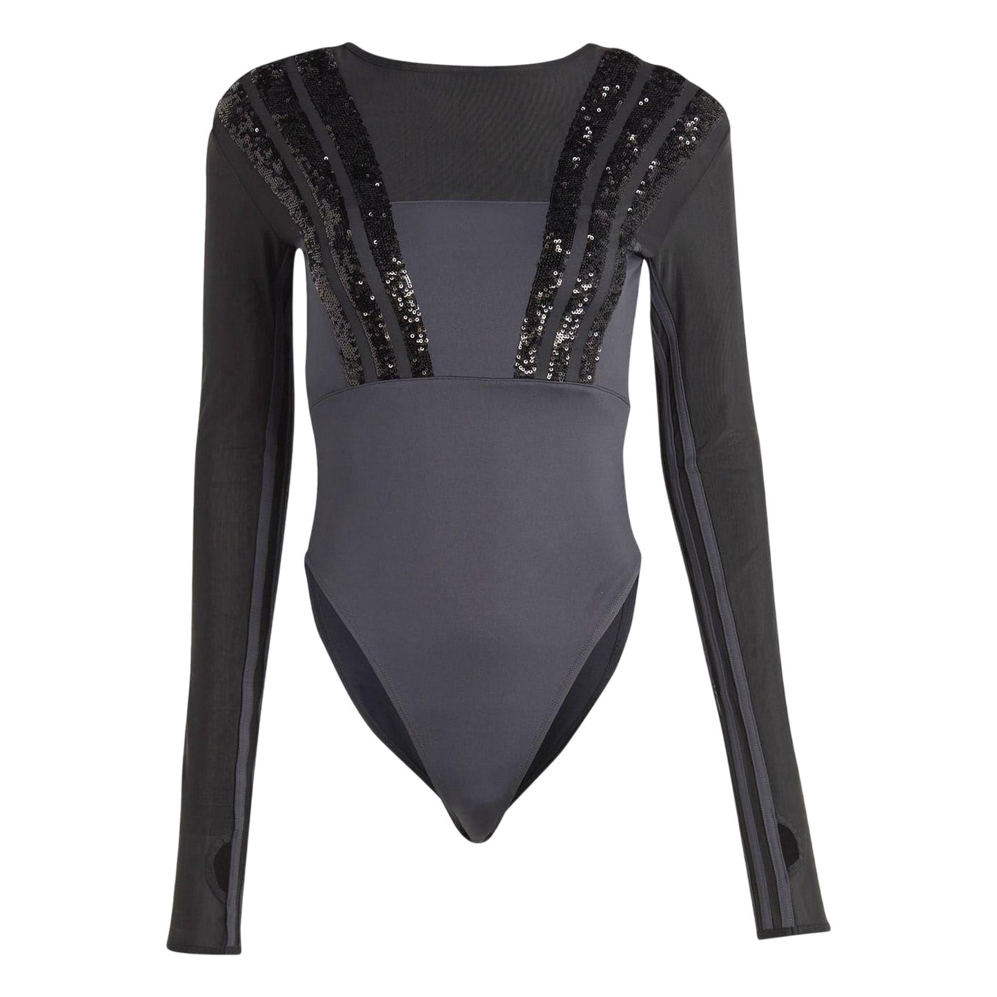 Black - Front - Adidas Womens-Ladies Originals Long-Sleeved Bodysuit