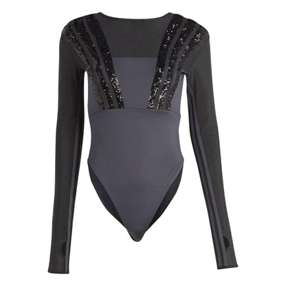 Black - Front - Adidas Womens-Ladies Originals Long-Sleeved Bodysuit