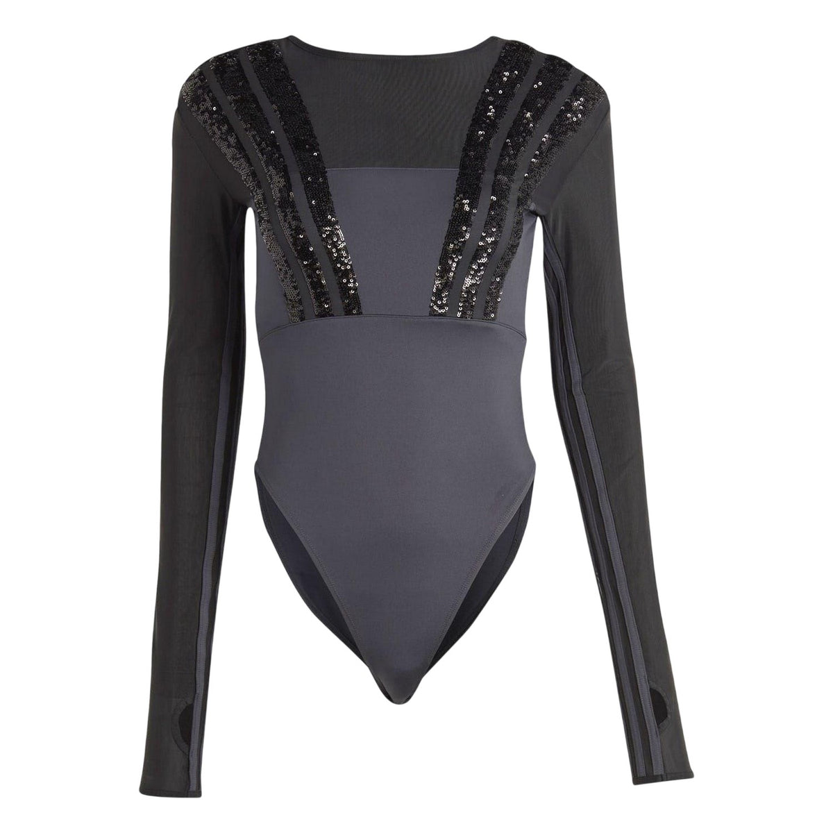 Black - Front - Adidas Womens-Ladies Originals Long-Sleeved Bodysuit