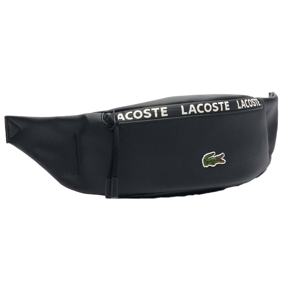 Black - Lifestyle - Lacoste Stripe Canvas Logo Waist Bag