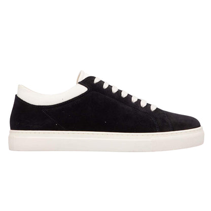 Blue-White - Front - Emporio Armani EA7 Womens-Ladies Suede Trainers