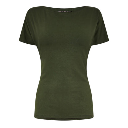 Khaki - Front - Biba Womens-Ladies Jersey Tie Back Top