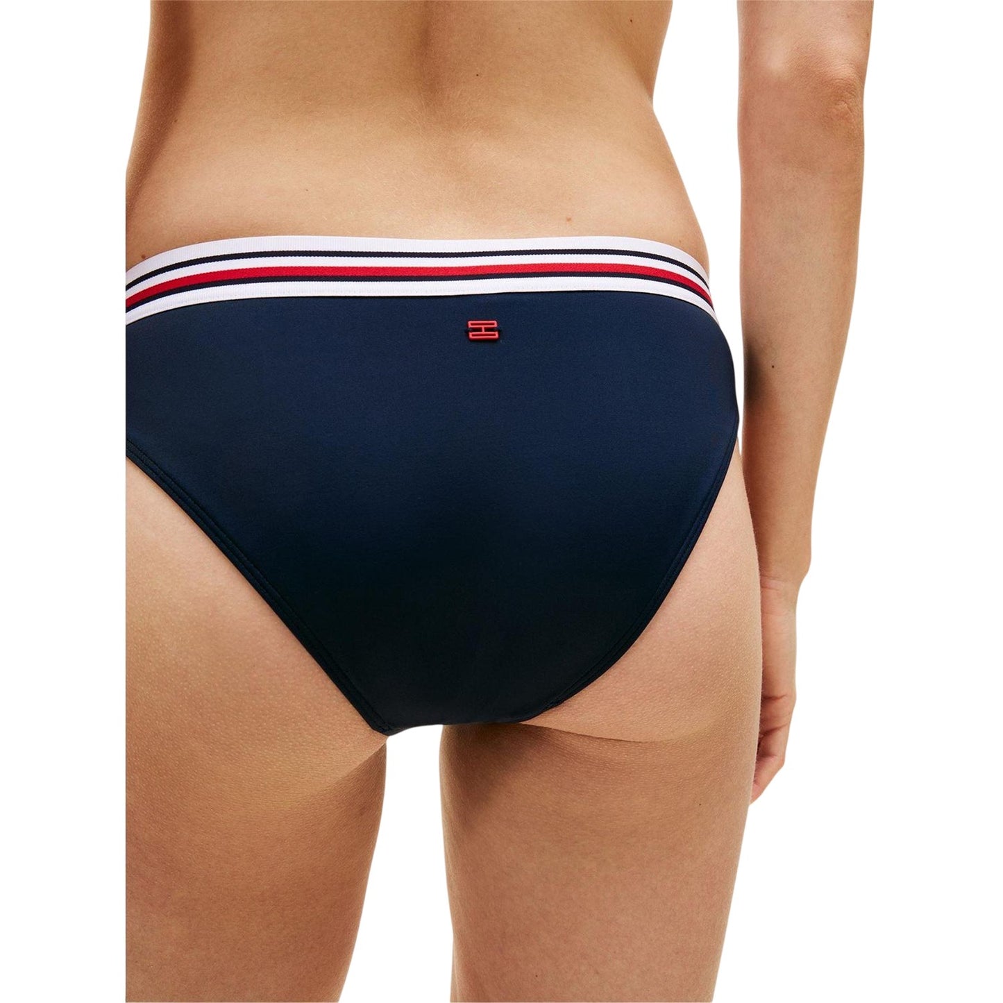 Dark Navy - Back - Tommy Hilfiger Womens-Ladies Global Striped Bikini Bottoms