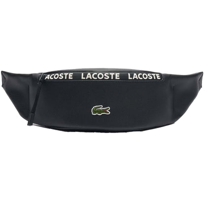 Black - Front - Lacoste Stripe Canvas Logo Waist Bag