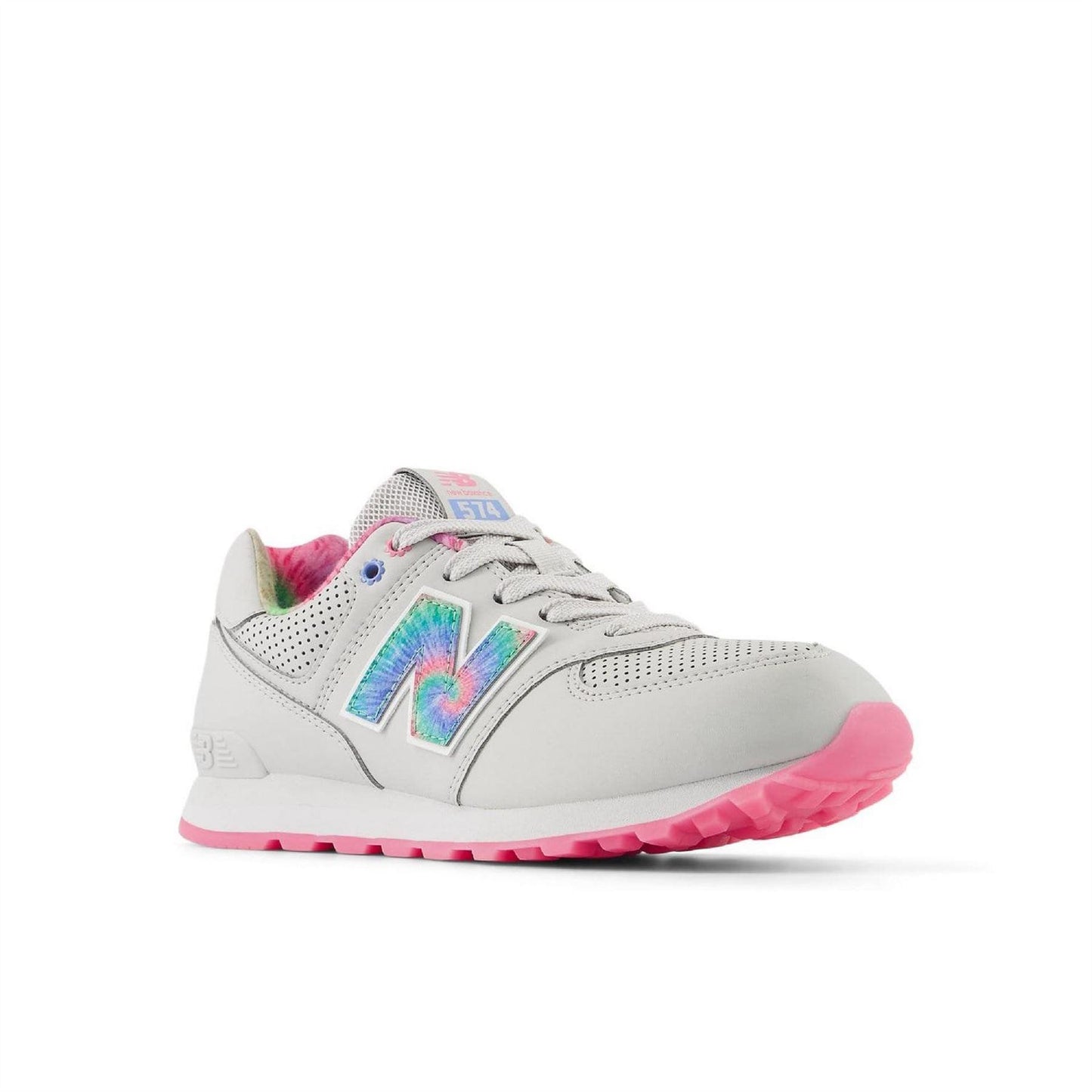 Grey - Back - New Balance Womens-Ladies Tie Dye Trainers