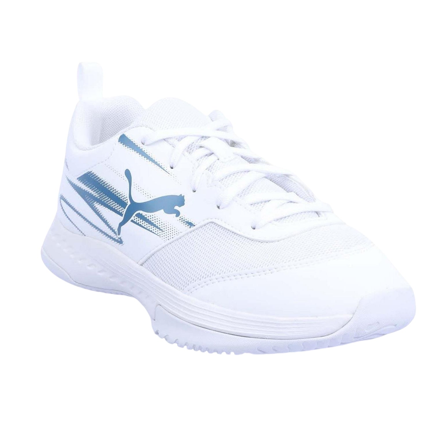 White-Blue - Side - Puma Childrens-Kids Varion II Logo Trainers