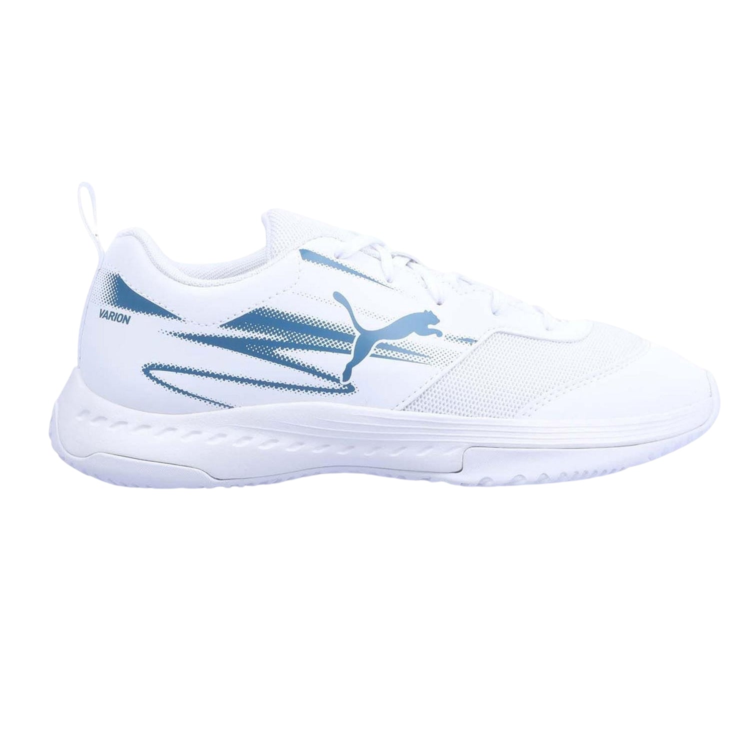 White-Blue - Front - Puma Childrens-Kids Varion II Logo Trainers