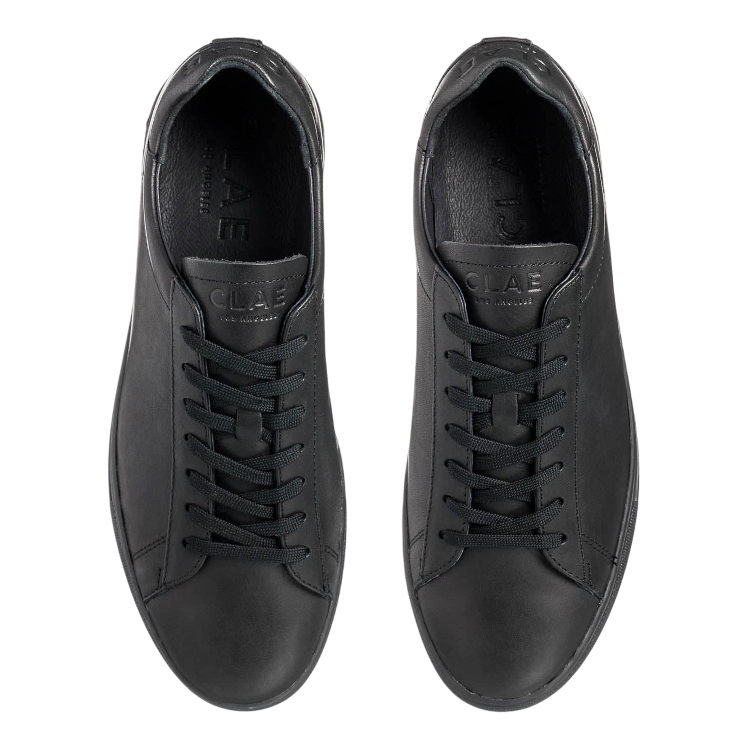 Triple Black - Lifestyle - CLAE Mens Bradley Leather Low Cut Flat Trainers