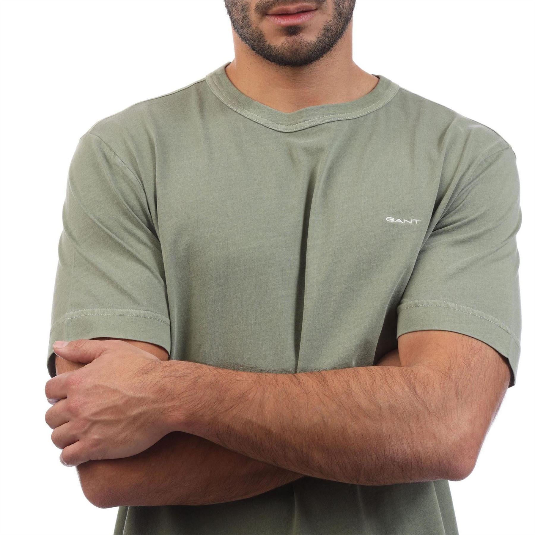 Green - Side - Gant Mens Logo Sunwashed T-Shirt