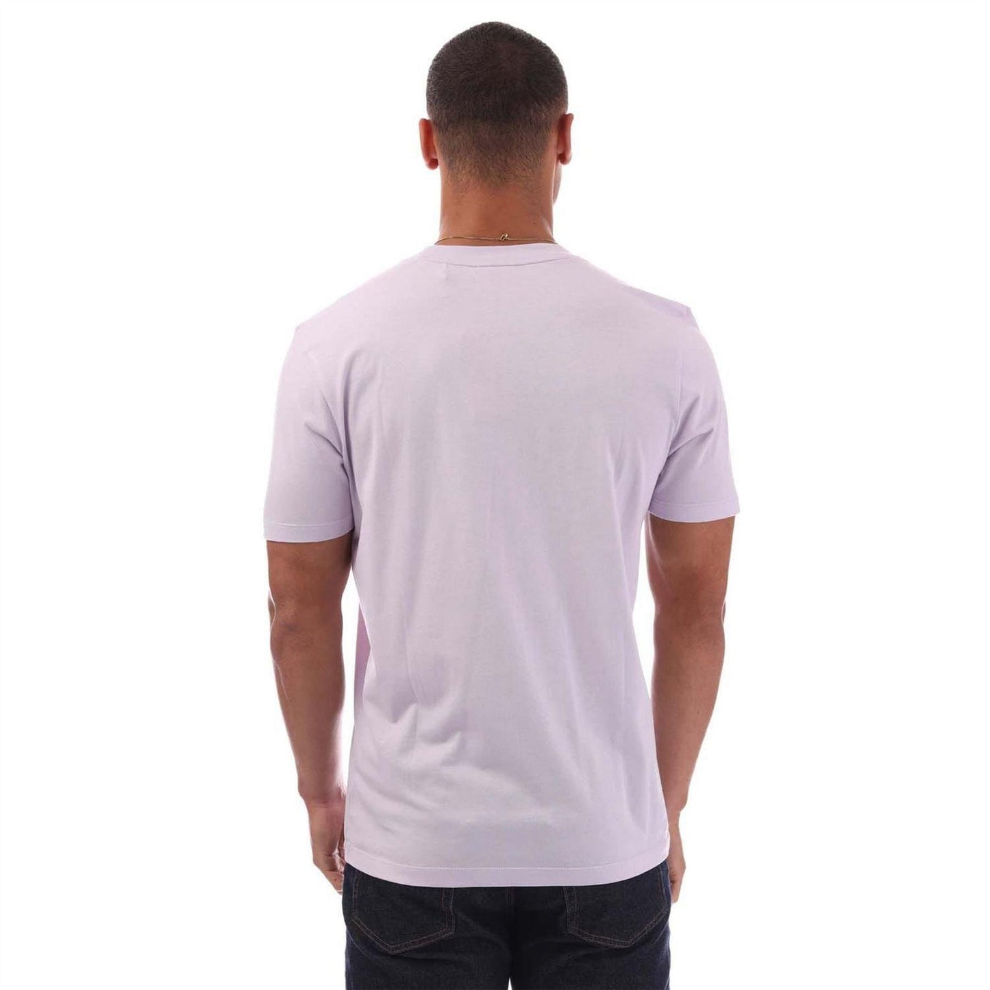Purple - Back - Hugo Mens Dulivio Crew Neck Regular T-Shirt