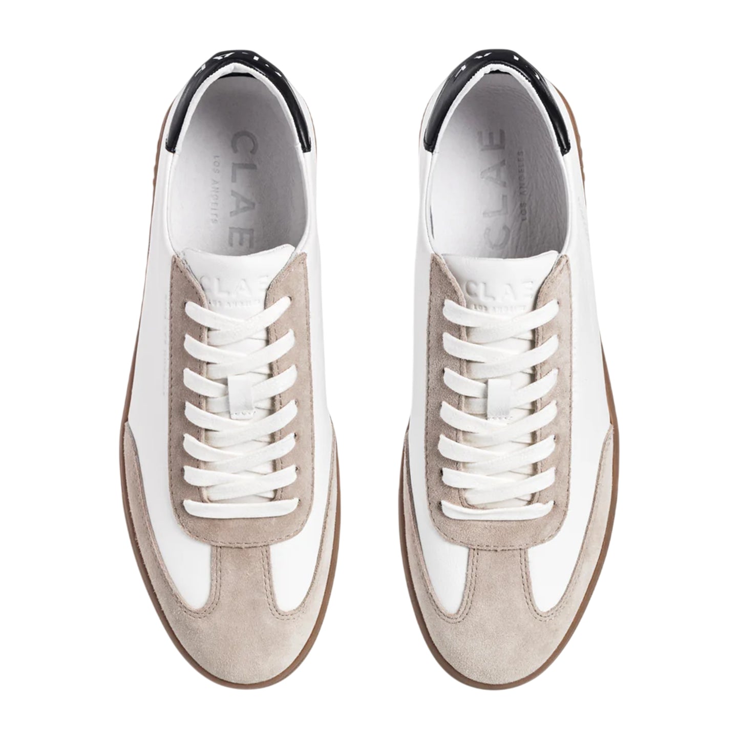 White-Grey-Gum - Lifestyle - CLAE Unisex Adult Deane Leather Flat Trainers